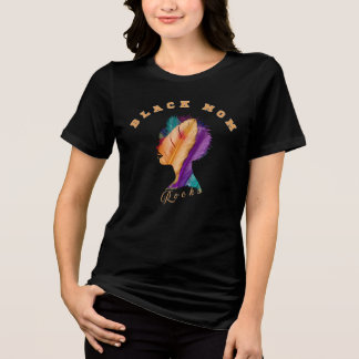 Black Mom Rocks Mother's Day Tri-Blend Shirt