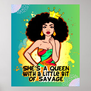 Black Mommy African American Melanin Sista Queen Poster