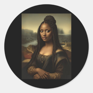 Black Mona Lisa African American Black History Mon Classic Round Sticker