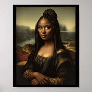 Black Mona Lisa African American Black History Mon Poster