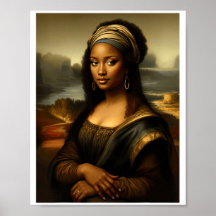 Black Mona Lisa African American Black History Mon Poster