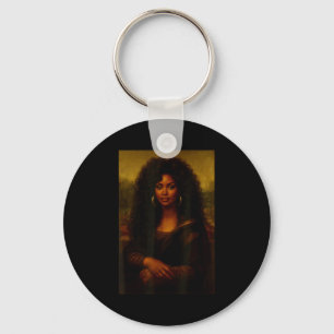 Black Mona Lisa Afro African American Melanin Blac Keychain