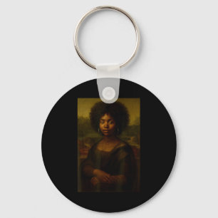Black Mona Lisa Afro African American Melanin Blac Keychain