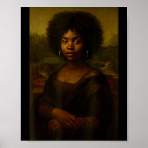 Black Mona Lisa Afro African American Melanin Blac Poster