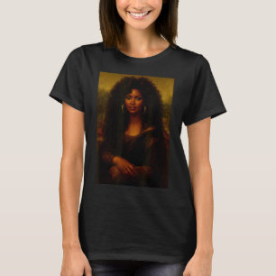 Black Mona Lisa Afro African American Melanin Blac T-Shirt