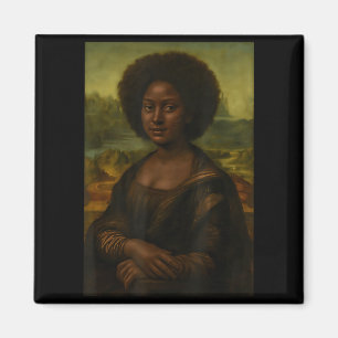Black Mona Lisa Afro African Melanin Black History Magnet