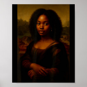 Black Mona Lisa Afro African Melanin Black History Poster