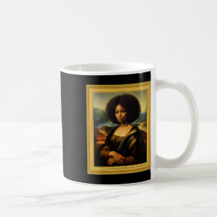 Black Mona Lisa Afro Queen African Woman Black His Coffee Mug