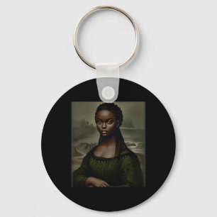 Black Mona Lisa Black History Month African Americ Keychain