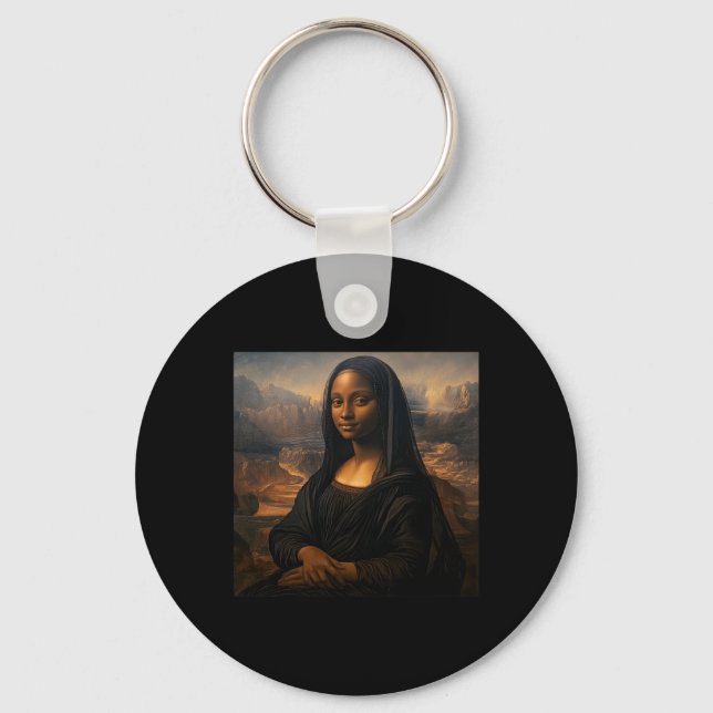 Black Mona Lisa Black History Month Juneteenth  Keychain (Front)
