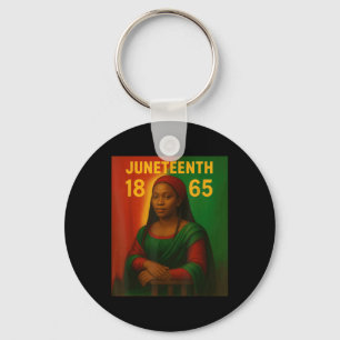 Black Mona Lisa Graphic Afro African American June Keychain
