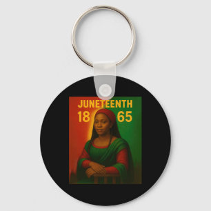 Black Mona Lisa Graphic Afro African American June Keychain