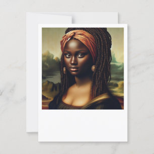 Black Mona Lisa Reimagined Art Print – Afrocentric Postcard
