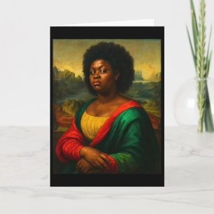 Black Mona Lisa Side Eye Afro Woman Black History  Card