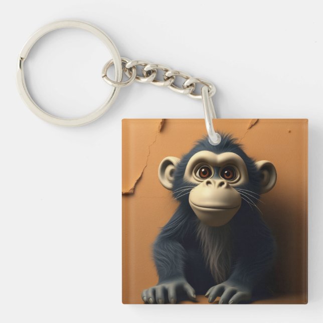 Black monkey keychain (Front)