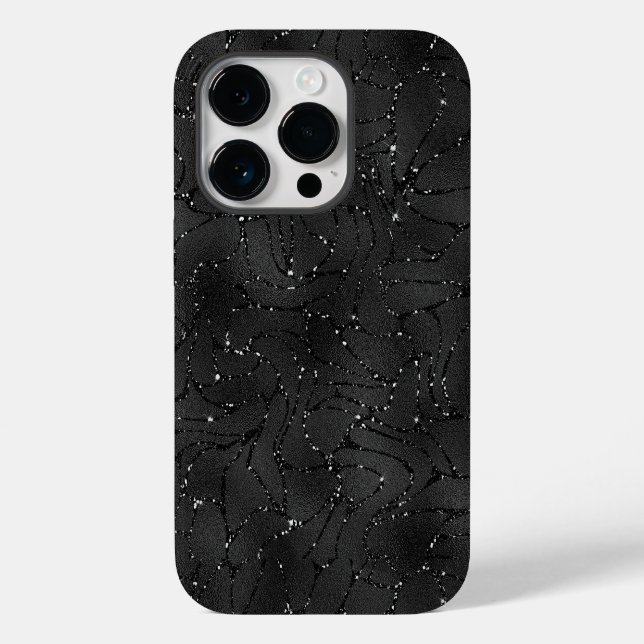 Black monochromatic glittery background Case-Mate iPhone case (Back)
