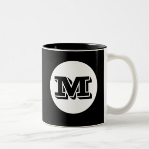 Black Monogram Custom Printed Coffee Mug