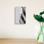 Black Monogram Diamonds Glitter Bling  Light Switch Cover<br><div class="desc">This design is a photo and not made with any actual glitter or sequins. It may be personalized in the area provided by changing the photo and/or text. Or it can be customized by clicking Personalize this Template and then choosing the click to customize further option and delete or change...</div>