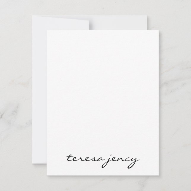 Black Monogram | Elegant Modern Script Name Design Card (Front)
