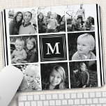 Black Monogram Family Photo Collage Mouse Pad<br><div class="desc">Monogram Family Photo Collage. Personalize this custom design with your own monogram initial or text.</div>