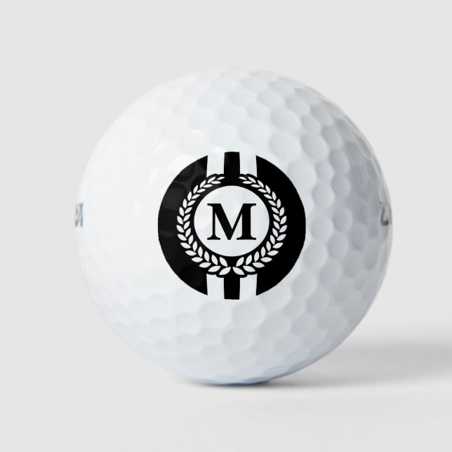 Black Monogram Golf Balls (Front)