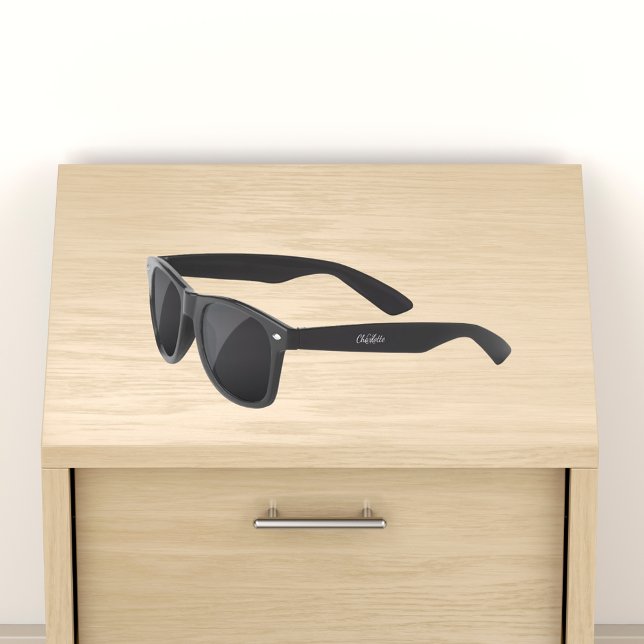 Black monogram initails name minimalist sunglasses (Creator Uploaded)