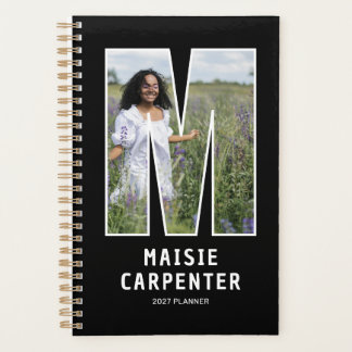Black Monogram Initial 'M' Photo Planner