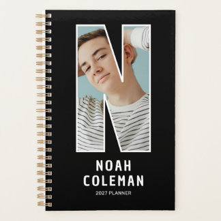 Black Monogram Initial 'N' Photo Planner