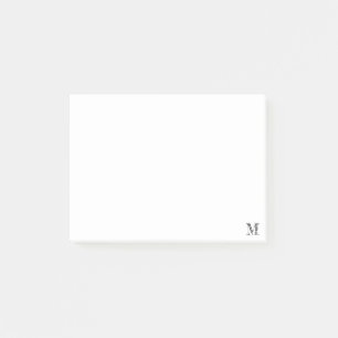 Black Monogram Initial Simple Post-it Notes