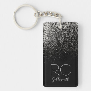 Black Monogram Keychain