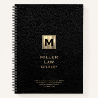 Black Monogram Lawyer Notebook