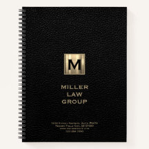 Black Monogram Lawyer Notebook