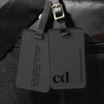 Black Monogram  Luggage Tag<br><div class="desc">The Modern Black Monogram Professional Luggage Tag is the perfect Custom Luggage Tag designed for today's professional. These Personalized Luggage Tags make thoughtful birthday gifts for boyfriend and unique gifts for men. They are also ideal as Christmas gifts for boyfriend and provide excellent Christmas gifts for boyfriend ideas. Packaged in...</div>