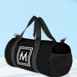 Black Monogram Personalized Duffle Bag