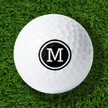 Black Monogram Personalized Golf Balls<br><div class="desc">Tee off in style with our custom golf balls, personalized with a bold minimalist monogram initial in a modern circle frame. Choose from a wide selection of colours to create a design that’s uniquely yours. Perfect for gifting, these golf balls make a thoughtful and practical present for Christmas, Father’s Day,...</div>