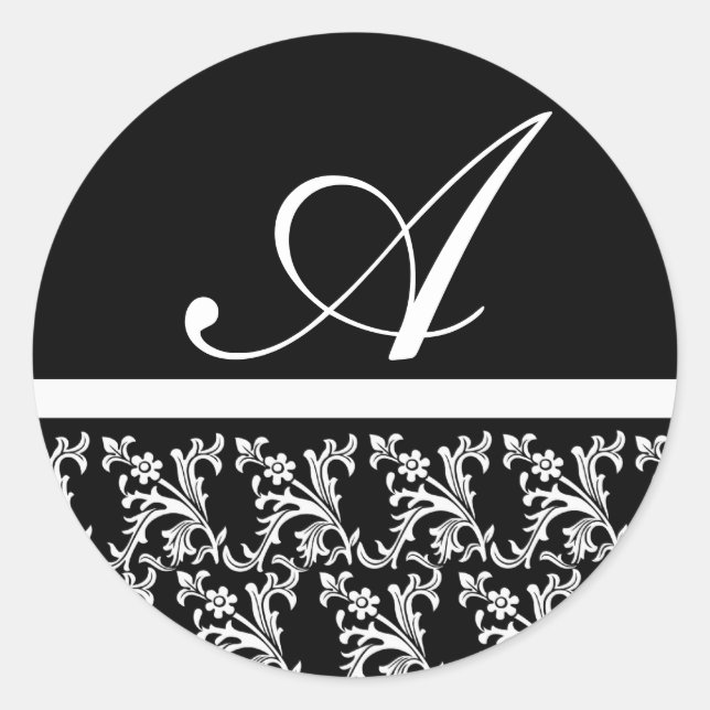 Black Monogram Sticker (Front)