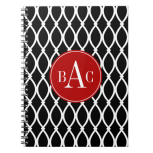 Black Monogrammed Barcelona Print Notebook