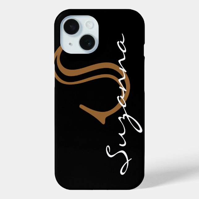 black monogrammed Case-Mate iPhone case (Back)
