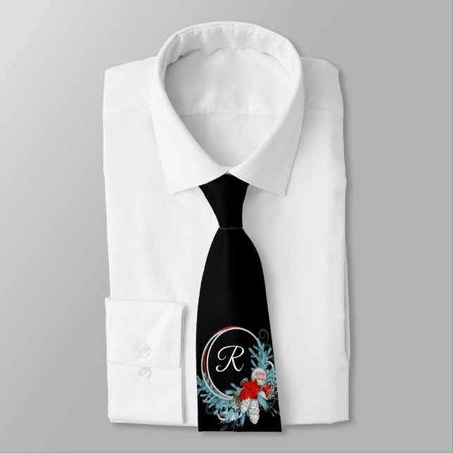 Black Monogrammed Holiday Cravate homme (Attaché)