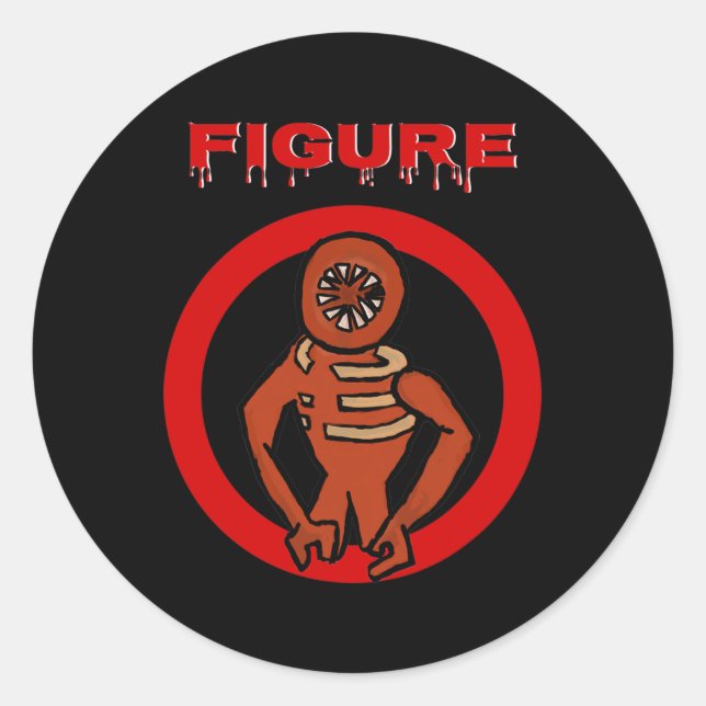 Black Monster Horror Game Doors Halloween Custome  Classic Round Sticker (Front)