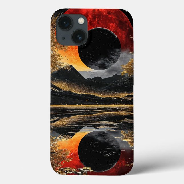 Black moon abstract art Case-Mate iPhone case (Back)