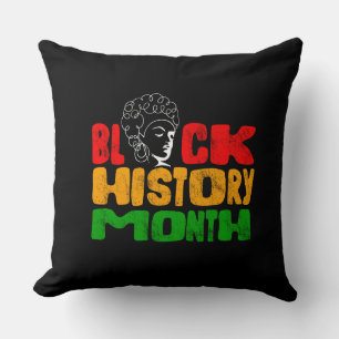 Black Moon Day Greeting Typography Throw Pillow