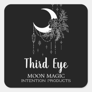 Black Moon Intention Spells Square Sticker