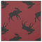 Black Moose Silhouettes on Red