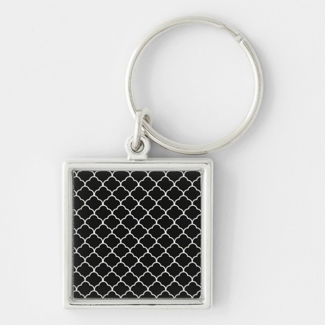 Black Moroccan Design @ Emporiomoffa Keychain (Front)