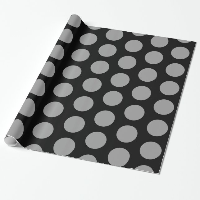 Black Moroccan Moods Dots Wrapping Paper (Unrolled)