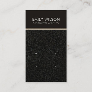 BLACK MOSAIC TEXTURE 3 STUD EARRING DISPLAY CARD