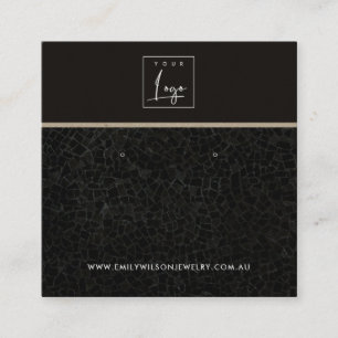 BLACK MOSAIC TEXTURE STUD EARRING DISPLAY CARD