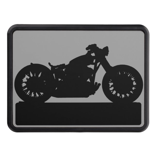 Black Motorcycle Trailer Hitch Cover (Front)