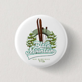 Black Mountain New Hampshire Ski logo. 1 Inch Round Button
